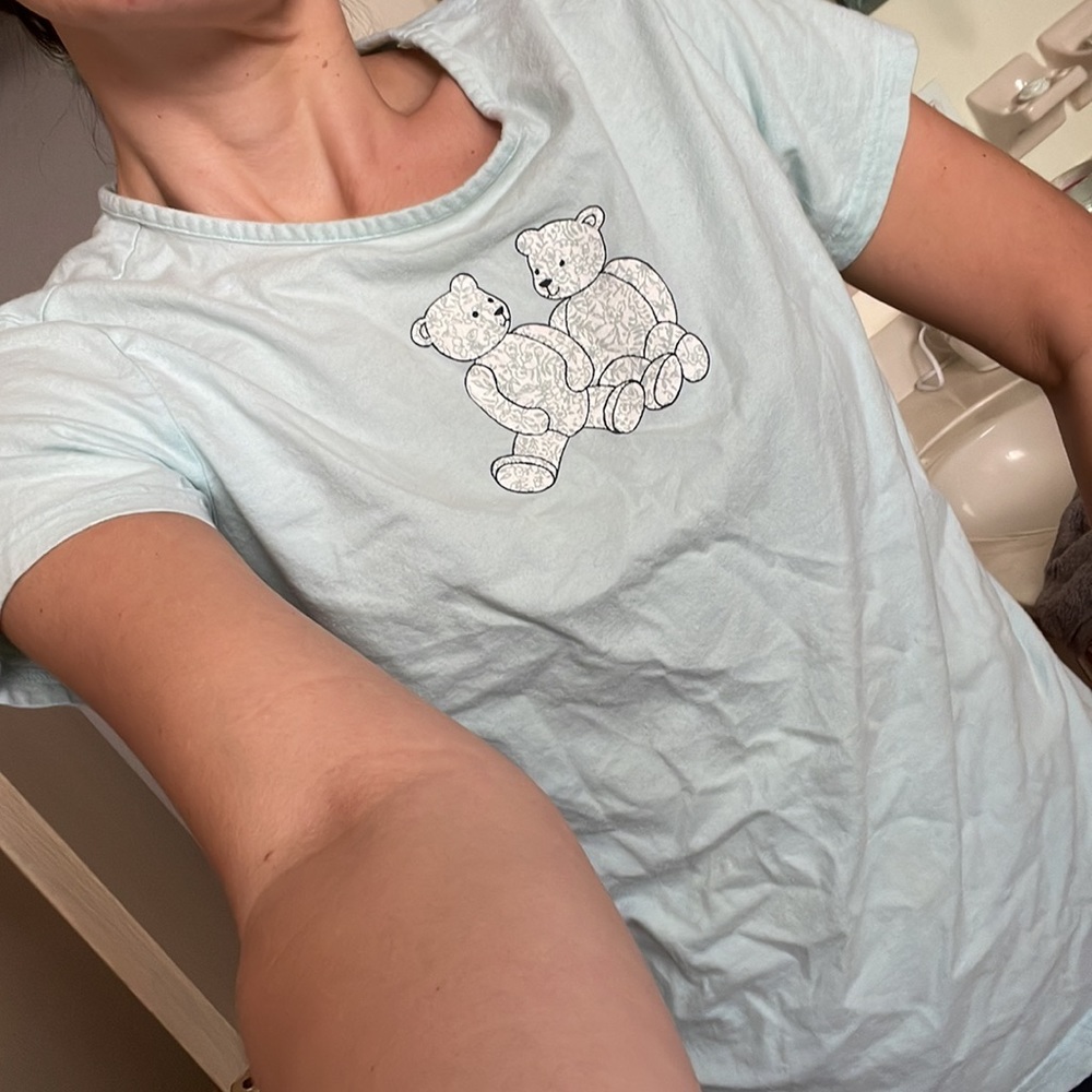 💛Vintage Teddy Bear Baby Blue T Shirt